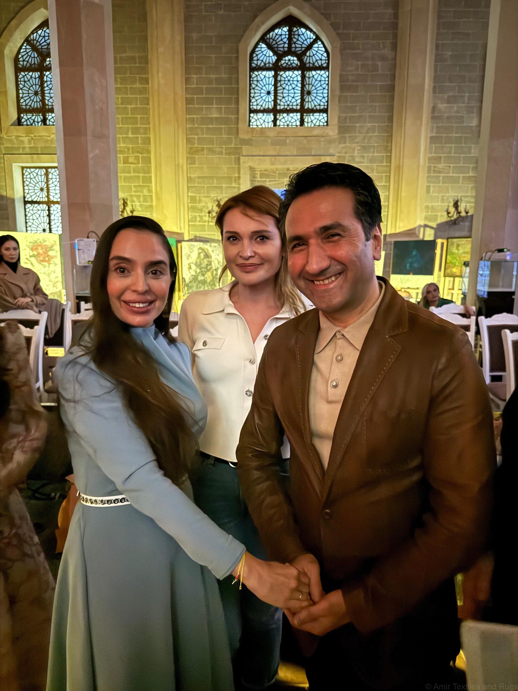 A memorable moment with Leyla Aliyeva, daughter of President Ilham Aliyev and Amina Malikova, director of the Azerbaijan National Carpet Museum.